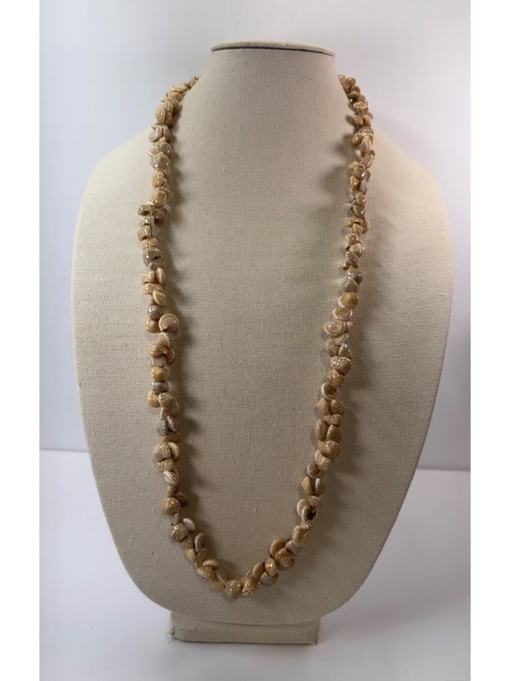 Vintage Natural Shell Necklace Chunky Beach Coastal Bridal Statement 30 In 94g